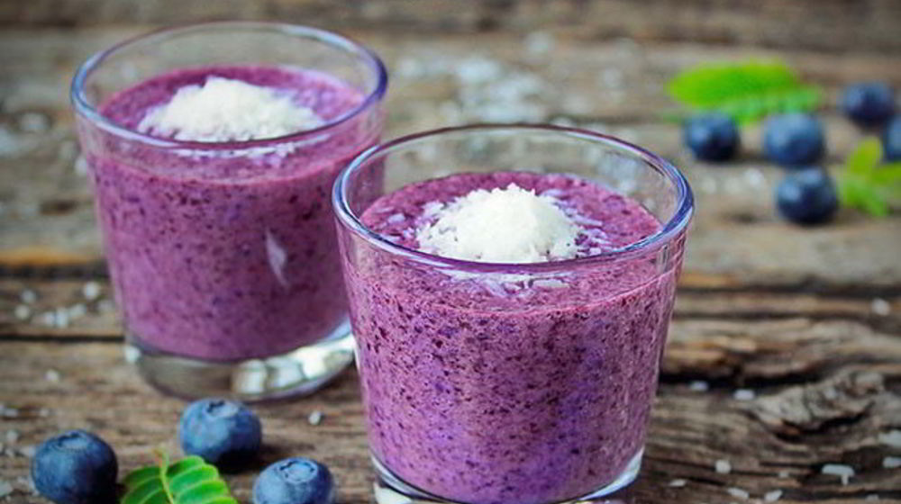 Как приготовить рисовый смузи с черникой и кокосовыми сливками