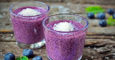 Рецепт Рисового смузи с черникой и кокосовыми сливками