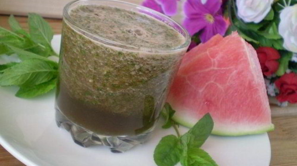 Как приготовить зеленый коктейль с арбузом