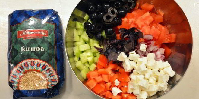 Рецепт греческого салата с киноа