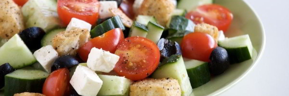 Рецепт Греческого салата с сухариками