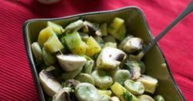 Рецепт Картофельного салата с бобами и шампиньонами