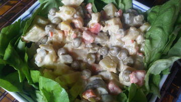 Рецепт Картофельного салата с горошком и сладким перцем