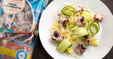 Рецепт Картофельного салата с мини-осьминогами