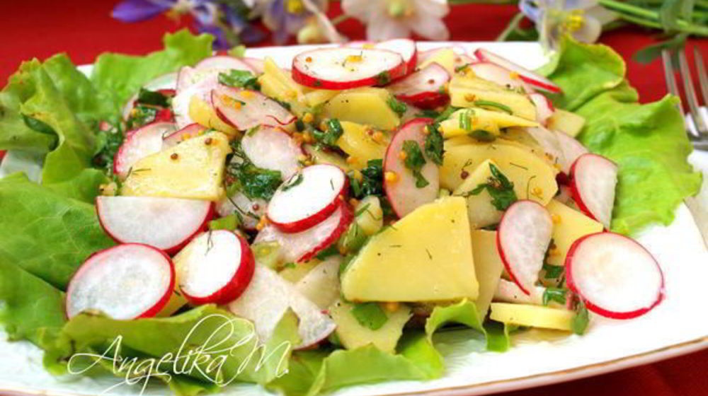 Как приготовить картофельный салат с редисом