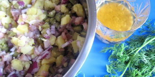Рецепт немецкого картофельного салата с сельдью