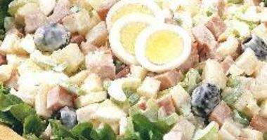 Рецепт Праздничного картофельного салата с ветчиной