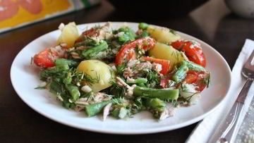 Рецепт Салата из картофеля, фасоли и тунца