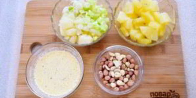 Рецепт салата картофельного с ананасом