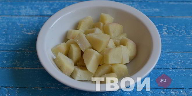 Рецепт салата с картофелем, шампиньонами и корнишонами