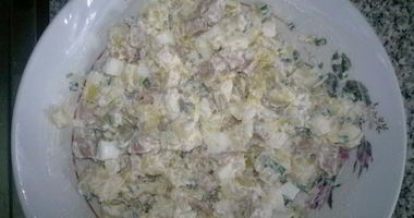 Рецепт Салата с картошкой и консервированными кальмарами