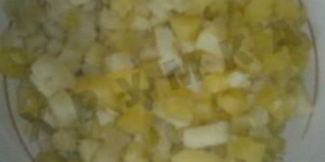 Рецепт салата с картошкой и консервированными кальмарами