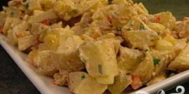 Рецепт салата с жареным картофелем