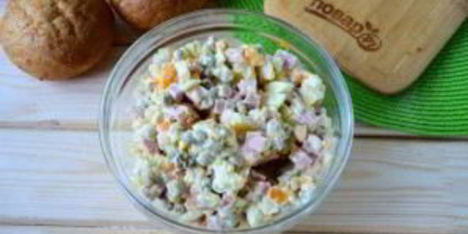 Рецепт булочек, фаршированных салатом оливье