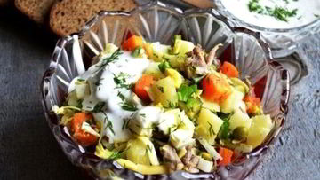 Рецепт Оливье с индейкой