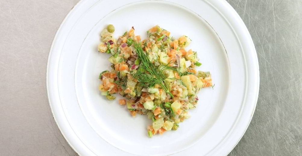 Рецепт классический оливье с мясом говядины