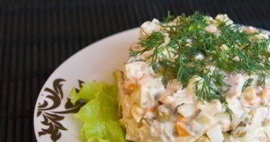 Рецепт Оливье с олениной и перцем