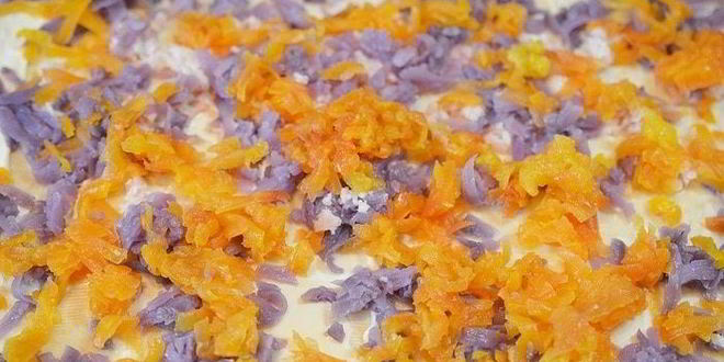 Рецепт оливье с рыбой в рулете