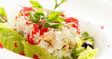 Рецепт Оливье с семгой