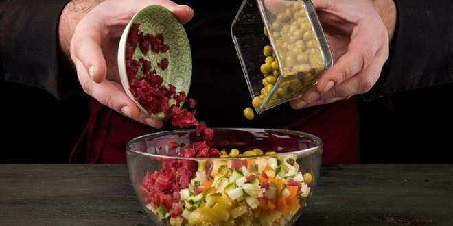 Рецепт салата оливье с копченой говядиной