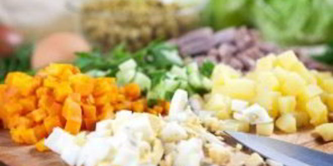 Рецепт салата оливье слоями