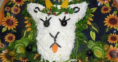 Рецепт Салата Оливье в виде козы