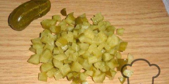 Рецепт салата оливье в виде козы