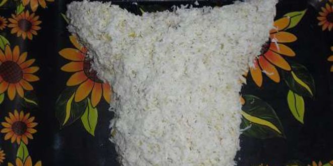 Рецепт салата оливье в виде козы