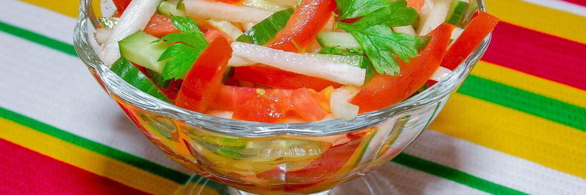 Рецепт Салата Андалузского с редькой и помидорами