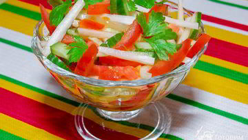 Рецепт Салата Андалузского с редькой и помидорами