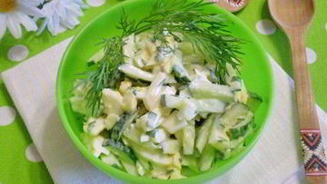 Рецепт Салата из яиц и огурцов