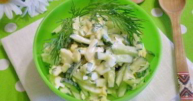 Рецепт Салата из яиц и огурцов