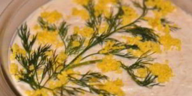 Рецепт мимозы с маслом и сыром