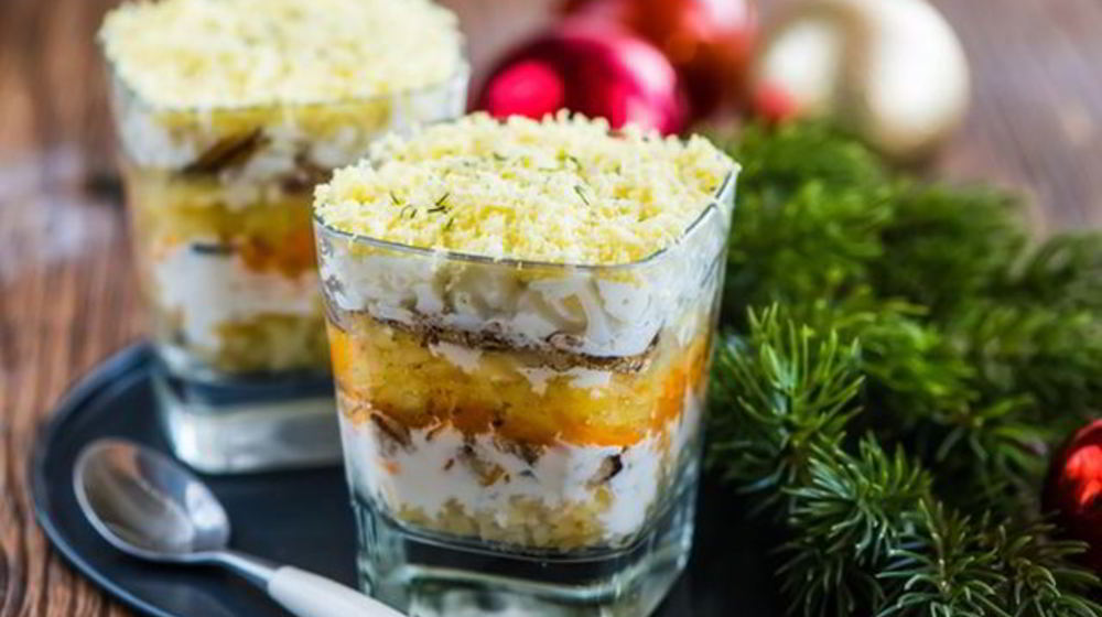 Как приготовить мимозу в бокале