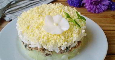 Рецепт Салата Мимоза без картофеля