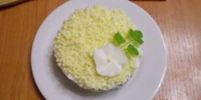 Рецепт салата мимоза без картофеля