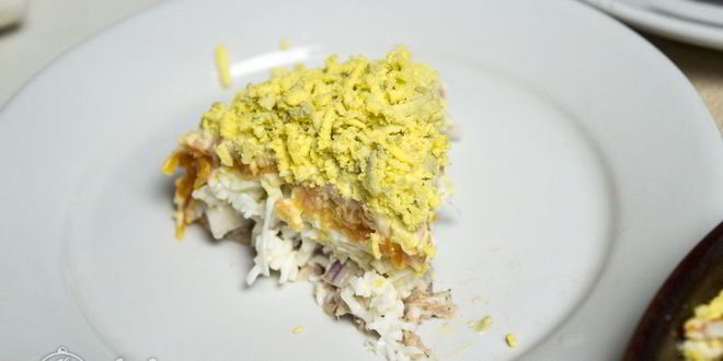 Рецепт салата мимоза без картошки