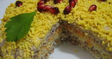 Рецепт Салата Мимоза с консервой и сыром