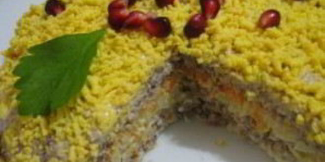 Рецепт салата мимоза с консервой и сыром