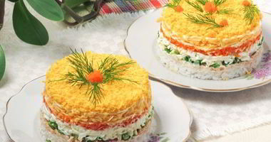 Рецепт Салата Мимоза с рисом