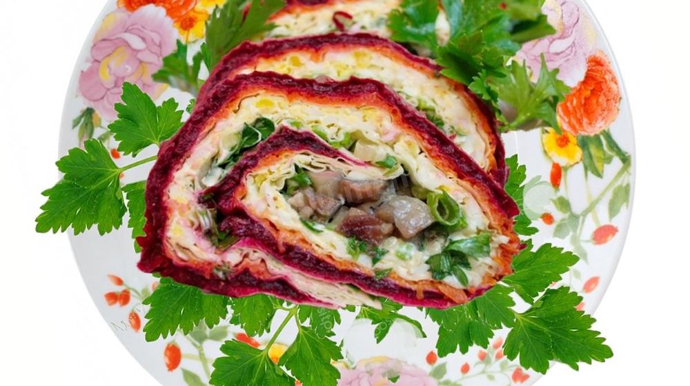 Как приготовить рулет сельдь под шубой в лаваше