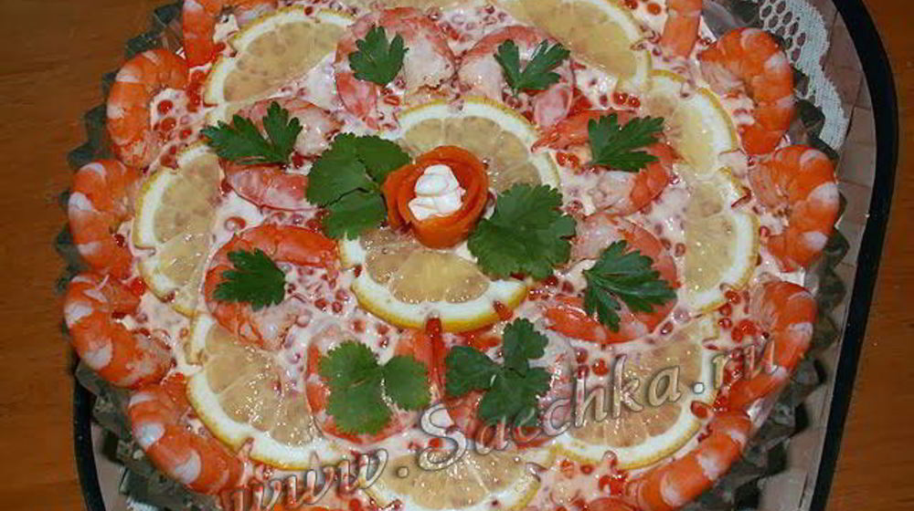 Как приготовить салат креветки под шубой