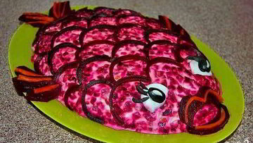 Рецепт Селедки под шубой в виде рыбы