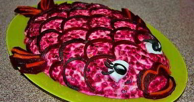 Рецепт Селедки под шубой в виде рыбы