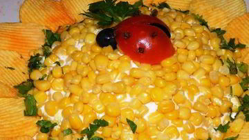 Рецепт Салата Подсолнух с грибами