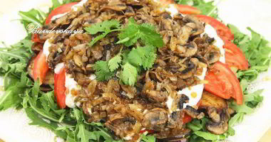 Рецепт Салата с баклажанами и грибами