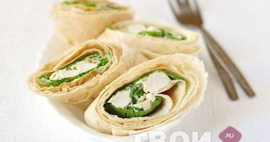 Рецепт Роллов из лаваша Цезарь