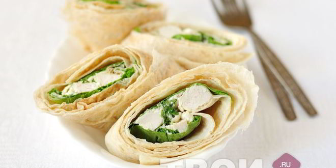 Рецепт роллов из лаваша цезарь