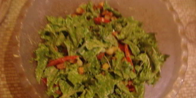 Рецепт салата цезарь с креветками