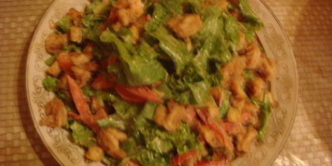 Рецепт салата цезарь с креветками